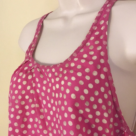 Eliot pink polka dot tank. Silk - Picture 1 of 6